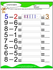 Çıkarma işlemi yaprak test